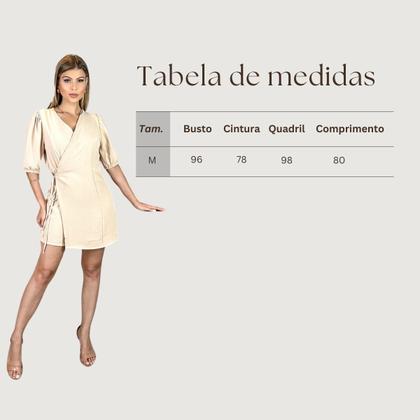 Imagem de Macaquinho Transpassado Com Amarração Lateral Manga Curta Com Forro