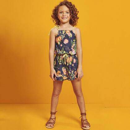 Imagem de Macaquinho Verão Infantil Florido Fresh Infanti