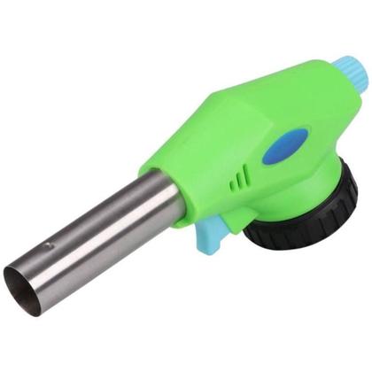 Imagem de Macarico acendimento automatico soldagem gas encaixe 2 tipos de refil recarregavel culinaria