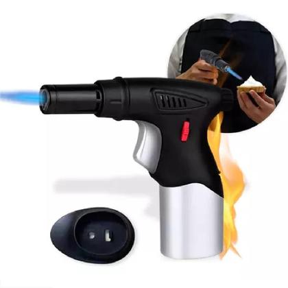 Imagem de Macarico automatico portatil recarregavel a gas acendendor com regulagem multiuso culinario