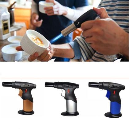 Imagem de Macarico automatico portatil recarregavel a gas acendendor com regulagem multiuso culinario