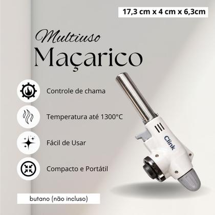 Imagem de Maçarico Culinário Portátil Regulagem Gourmet Clink Profissional Branco 1300ºC