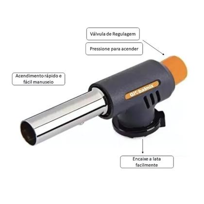 Imagem de Maçarico grafite automatico para cozinha  solda profissional controle manual globalmix gt6009
