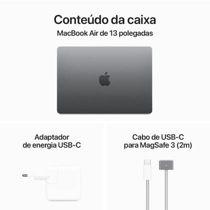 Imagem de MacBook Air 13", M3, CPU 8 núcleos e GPU 8 núcleos, 8GB RAM, 256GB SSD - Cinza espacial