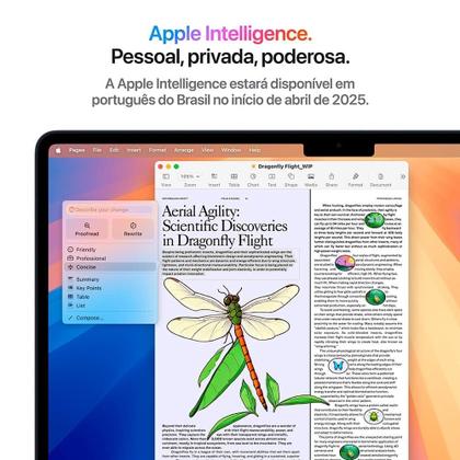 Imagem de MacBook Air Apple 13" Chip M4, CPU 10 Núcleos, GPU 8 Núcleos, Neural Engine 16 Núcleos, 16GB RAM, SSD 256GB, Meia-noite - MW123BZ/A