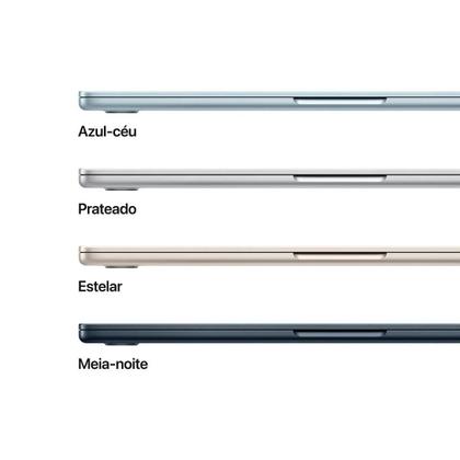 MacBook Air Apple 13" Chip M4, CPU 10 Núcleos, GPU 8 Núcleos, Neural Engine 16 Núcleos, 16GB RAM, SSD 256GB, Prateado - MW0W3BZ/A Imagem de MacBook Air Apple 13" Chip M4, CPU 10 Núcleos, GPU 8 Núcleos, Neural Engine 16 Núcleos, 16GB RAM, SSD 256GB, Prateado - MW0W3BZ/A