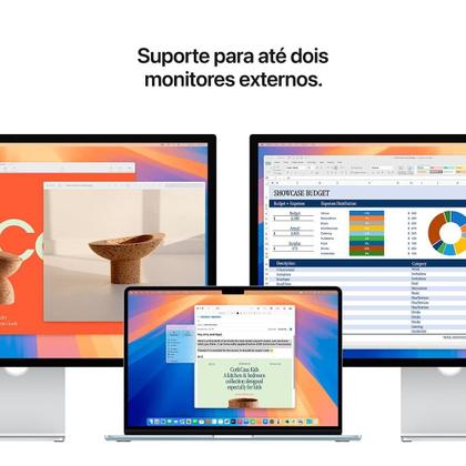 Imagem de MacBook Air Apple 15" Chip M4, CPU 10 Núcleos, GPU 10 Núcleos, Neural Engine 16 Núcleos, 16GB RAM, SSD 512GB, Prateado - MW1H3BZ/A