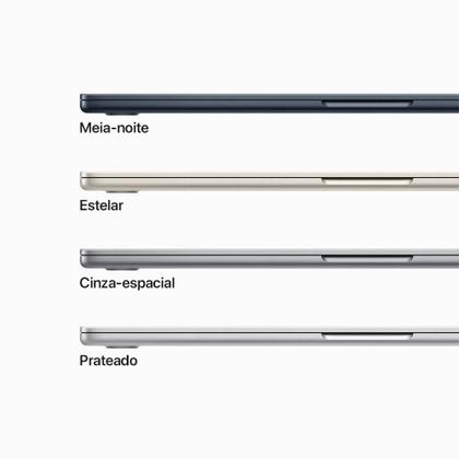 Imagem de MacBook Air Apple 15", M2, CPU 8 Núcleos, GPU 10 Núcleos, 8GB RAM, SSD 512GB, Estelar - MQKV3BZ/A