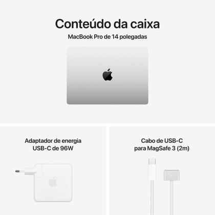 Imagem de MacBook Pro 14" Apple M5 Max chip com 18 núcleos CPU e 32 núcleos GPU 36GB 2TB SSD - Prateado