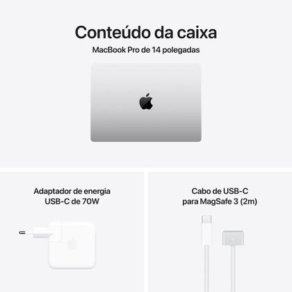 Imagem de MacBook Pro 14" Apple M5 Pro chip com 15 núcleos CPU e 16 núcleos GPU 24GB 2TB SSD - Prateado