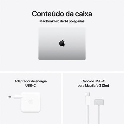 Imagem de MacBook Pro Apple 14", M4 Max, CPU 14 Núcleos, GPU 32 Núcleos, Neural Engine de 16 Núcleos, 36GB RAM, SSD 1TB, Prateado - MX2G3BZ/A