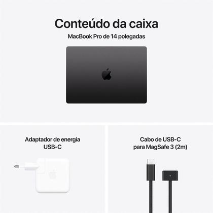 Imagem de MacBook Pro Apple 14", M4 Max, CPU 14 Núcleos, GPU 32 Núcleos, Neural Engine de 16 Núcleos, 36GB RAM, SSD 1TB, Preto-espacial - MX2K3BZ/A