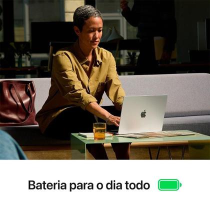 MacBook Pro Apple 14", M4 Pro, CPU 12 Núcleos, GPU 16 Núcleos, Neural Engine de 16 Núcleos, 24GB RAM, SSD 512GB, Prateado - MX2E3BZ/A Imagem de MacBook Pro Apple 14", M4 Pro, CPU 12 Núcleos, GPU 16 Núcleos, Neural Engine de 16 Núcleos, 24GB RAM, SSD 512GB, Prateado - MX2E3BZ/A