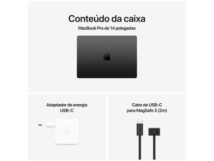 Imagem de MacBook Pro Apple 14", M4 Pro, CPU 14 Núcleos, GPU 20 Núcleos, Neural Engine de 16 Núcleos, 24GB RAM, SSD 1TB, Preto-espacial - MX2J3BZ/A