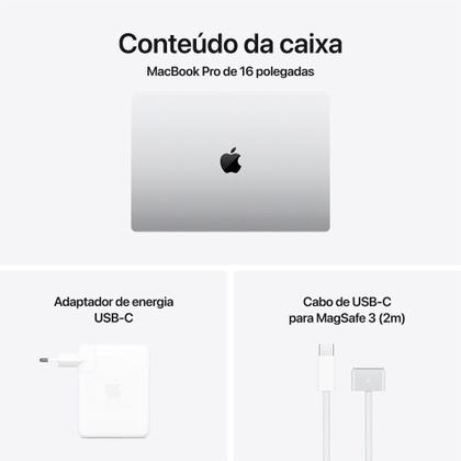 Imagem de MacBook Pro Apple 16", M4 Max, CPU 14 Núcleos, GPU 32 Núcleos, Neural Engine de 16 Núcleos, 36GB RAM, SSD 1TB, Prateado - MX2V3BZ/A