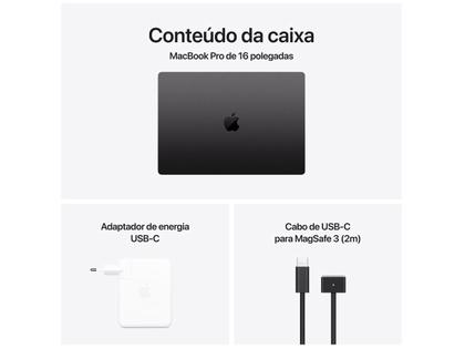 Imagem de MacBook Pro Apple 16", M4 Max, CPU 16 Núcleos, GPU 40 Núcleos, Neural Engine de 16 Núcleos, 48GB RAM, SSD 1TB, Preto-espacial - MX313BZ/A
