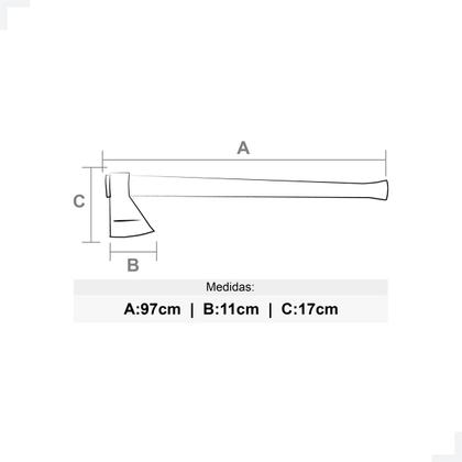 Imagem de Machado desgalhador Wenzel 334 n 2 com cabo exportação de 970 mm