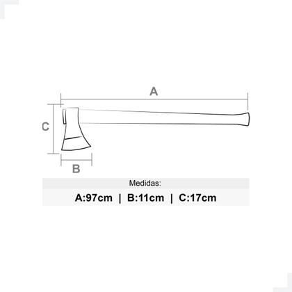 Imagem de Machado florestal para poda, desgalhe, enleiramento) Wenzel cabo ergonômico de 970 mm