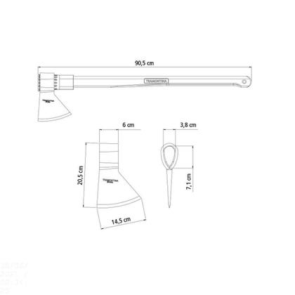 Imagem de Machado Soldado Com Cabeça Redonda Tramontina Em Aço Com Cabo De Madeira 90 Cm Tramontina