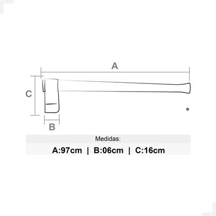 Imagem de Machado Wenzel Enleirador 970 mm - Cabo de Madeira Seca, Perfeito para Enleirar Madeira Cortada