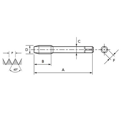 Imagem de Macho Para Máquina HSSE UNF 3/8 X 24 MT 286/3 - DIN 2183 - OSG