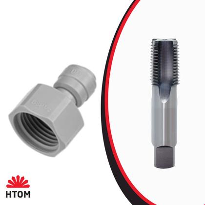 Imagem de Macho Para Tubo Aço Rápido NPT 3/8 x 18 HTOM