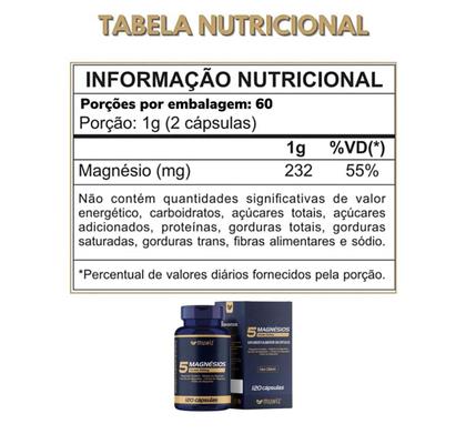 Imagem de Magnésio 5 Fontes 500mg 120 Cápsulas Muwiz