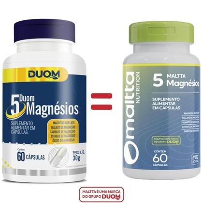 Imagem de Magnésio 5 tipos Suplemento Alimentar C60 caps  Duom