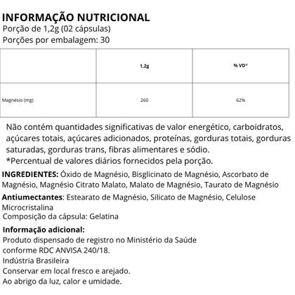 Imagem de Magnésio 6 Tipos Flora Nativa do Brasil 60 Cápsulas Suplemento com Alta Absorção