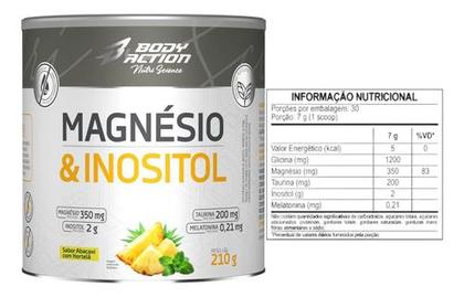 Imagem de Magnésio E Inositol Abacaxi com Hortelã 210g Bodyaction