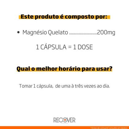 Imagem de Magnésio Quelato 400mg - 30 Cápsulas (30 Doses) - Recover Farma