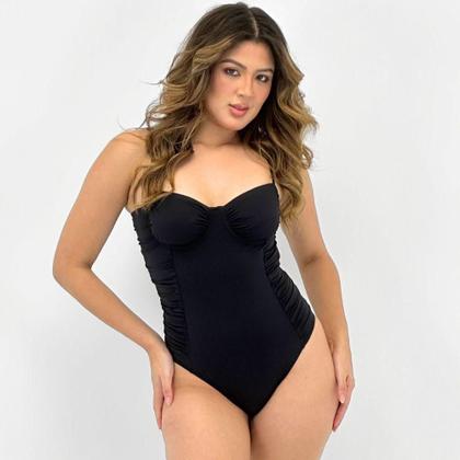 Imagem de Maiô Alto Giro Tanga Drapeado Feminino