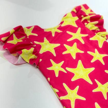 Imagem de Maiô Babado Mangas Proteção Solar UV Menina Infantil Praia