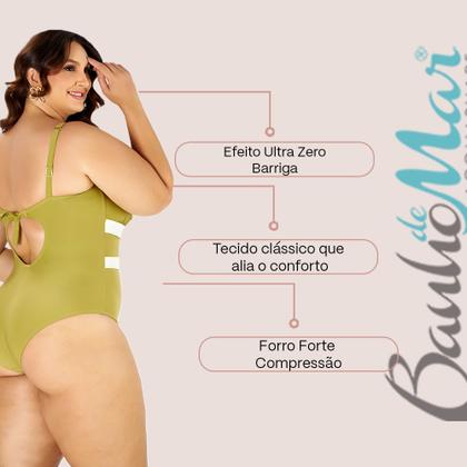 Imagem de Maiô Banho de Mar Zero Barriga Alta Compressão Plus Size