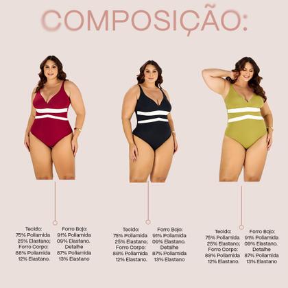 Imagem de Maiô Banho de Mar Zero Barriga Alta Compressão Plus Size