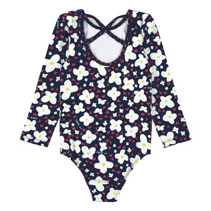 Imagem de Maiô Bebê e Infantil Proteção UV Flores Marinho Up Baby