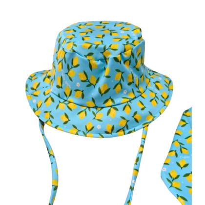 Imagem de Maiô Bebê Manga Longa Proteção UV 50 Com Chapéu Limão