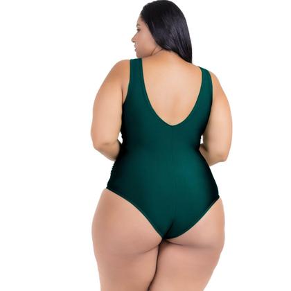 Imagem de Maio Body Acinturado Plus Size Modela Cintura Liso Casual