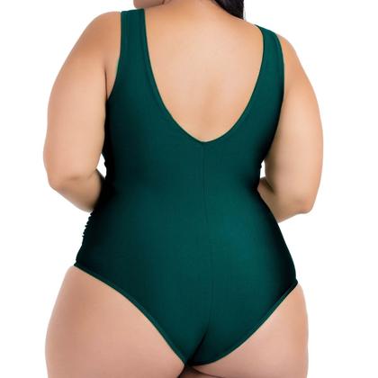Imagem de Maio Body Acinturado Plus Size Modela Cintura Liso Casual