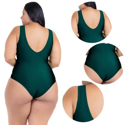 Imagem de Maio Body Acinturado Plus Size Modela Cintura Liso Casual