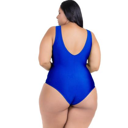Imagem de Maio Body Acinturado Plus Size Modela Cintura Liso Casual