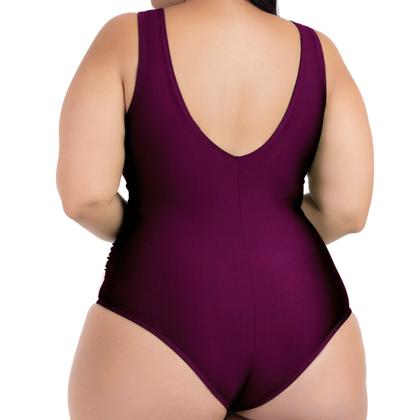 Imagem de Maio Body Acinturado Plus Size Modela Cintura Liso Casual