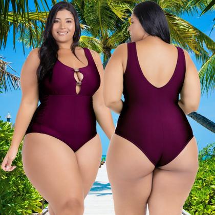 Imagem de Maio Body Acinturado Plus Size Modela Cintura Liso Casual