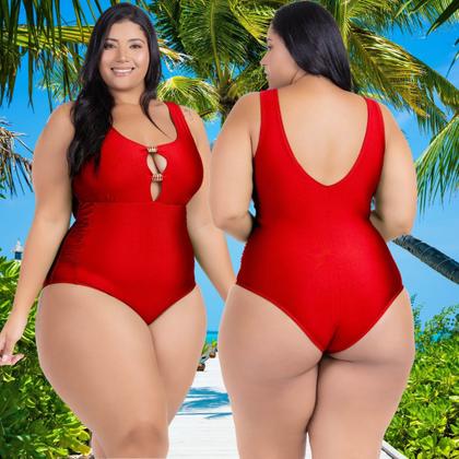 Imagem de Maio Body Acinturado Plus Size Modela Cintura Liso Casual