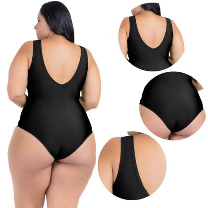 Imagem de Maio Body Acinturado Plus Size Modela Cintura Liso Casual