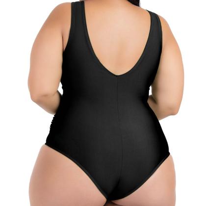Imagem de Maio Body Acinturado Plus Size Modela Cintura Liso Casual
