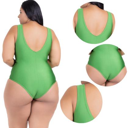 Imagem de Maio Body Acinturado Plus Size Modela Cintura Liso Casual