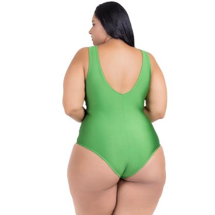 Imagem de Maio Body Acinturado Plus Size Modela Cintura Liso Casual