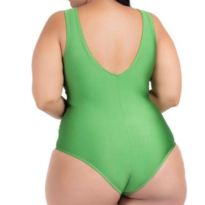 Imagem de Maio Body Acinturado Plus Size Modela Cintura Liso Casual