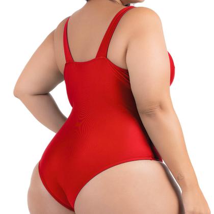 Imagem de Maio Body Acinturado Plus Size Modela Cintura Liso Casual